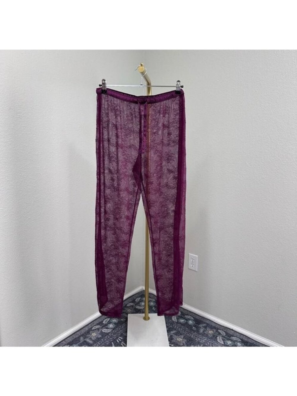 Victorias Secret Sheer Floral Lace Lounge Sleep Pajama Pants Sexy Womens Medium